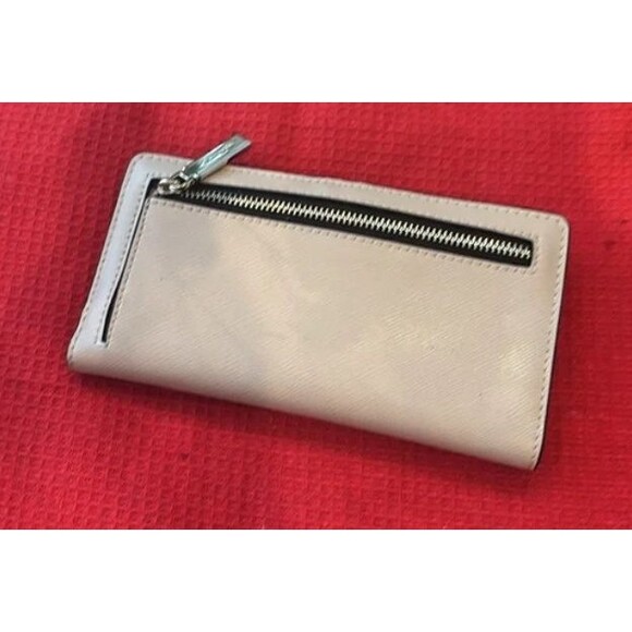 Kate Spade New York Large Folding Leather Wallet Black/Ivory Inside TAG 16 Slots - Picture 5 of 7